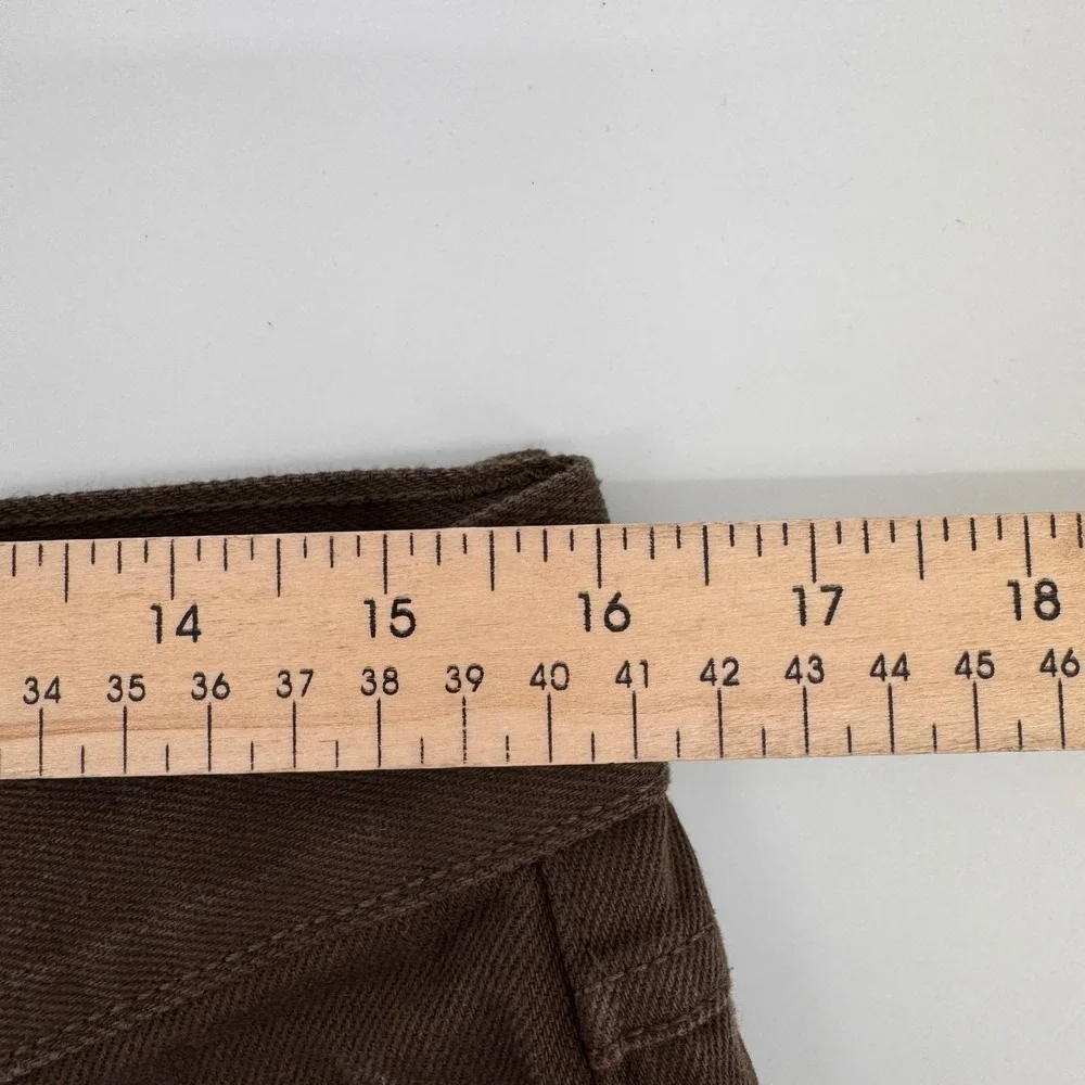 Gustin Slim Fit Pants Mens 35 Brown Cotton Twill Made in USA Button Fly Heritage